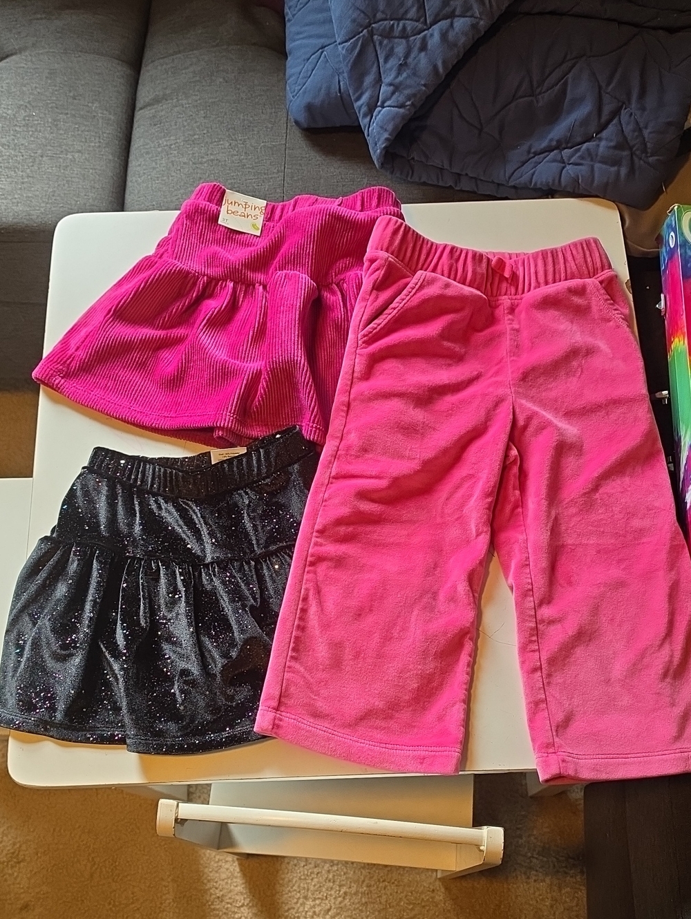 Jumping Beans Girls' Bright Pink Corduroy Skirt and Pants Set